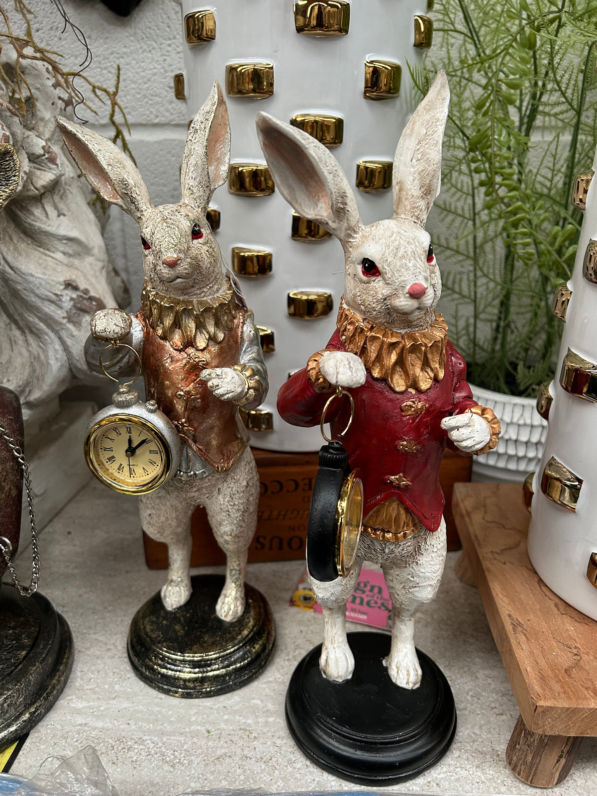 The White Standing Clock Figure with Red Jacket | Sign of the times Stoke