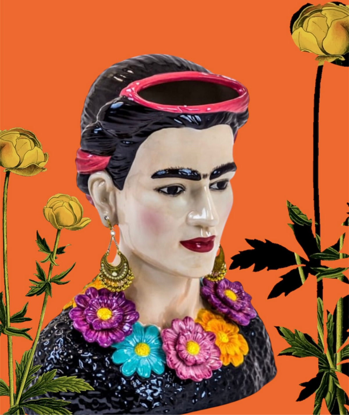 Ceramic Mexicana Bust Vase | Bold & Colorful Statement Décor | Sign of the times Stoke