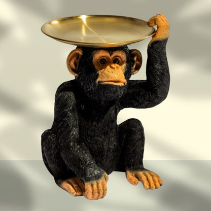 Monkey Holding Gold Tray – Playful & Functional Decorative Table Piece | Sign of the times Stoke