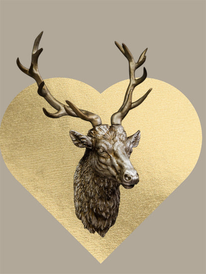 Silver Stag Head Wall Sculpture - Elegant Resin Wall Mount | Sign of the times Stoke