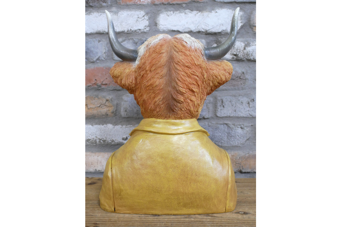 Highland Cow Bust Sculpture – Rustic Farm-Inspired Animal Decor | Sign of the times Stoke