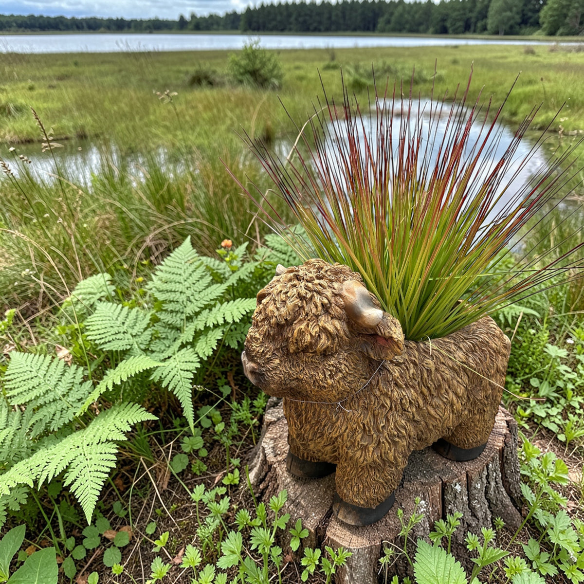Highland Cow Planter – Rustic Animal Plant Pot | Sign of the times Stoke