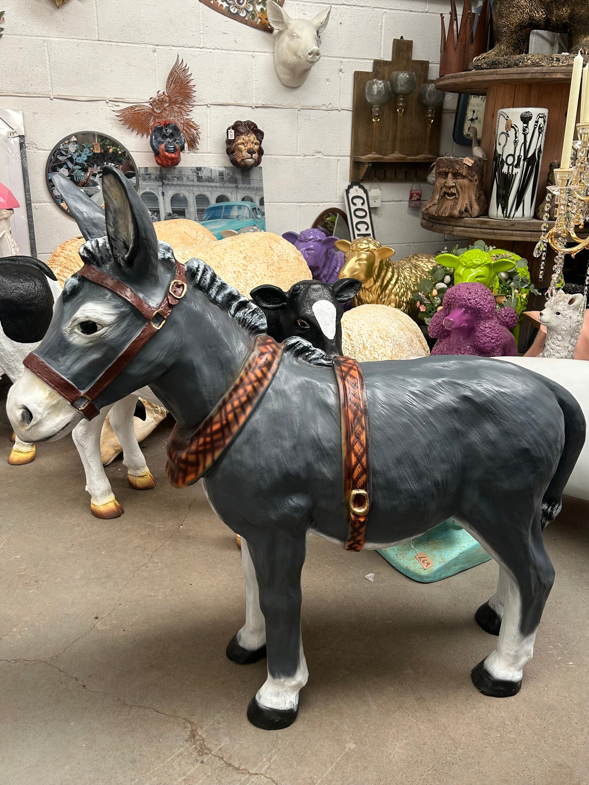 Large Donkey Sculpture – Resin Statement Animal Figure | Sign of the times Stoke