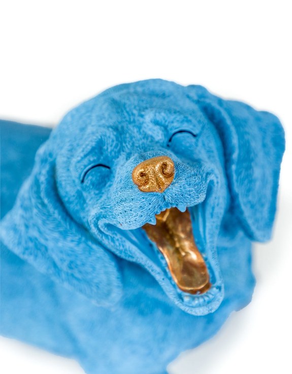 Blue Laughing Dachshund Figure – Fun & Quirky Dog Decor | Sign of the times Stoke