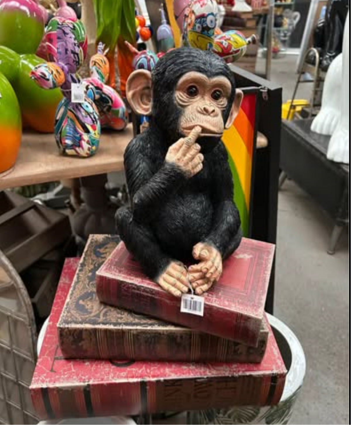Finger In Mouth Monkey Statue | Playful & Quirky Decorative Figurine | Fun Home | Sign of the times Stoke