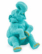 Pale Blue Laughing Elephant with Gold Details – Elegant Decorative Sculpture | Sign of the times Stoke