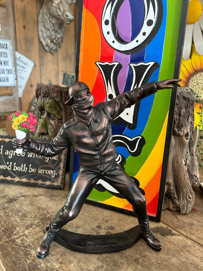 Banksy Inspired Mini Sculpture – Artistic Statement Piece | Sign of the times Stoke