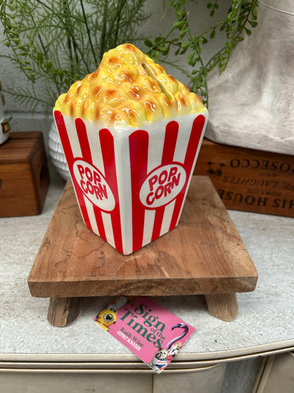 Ceramic Popcorn Money Bank – Fun & Unique Savings Jar | Sign of the times Stoke