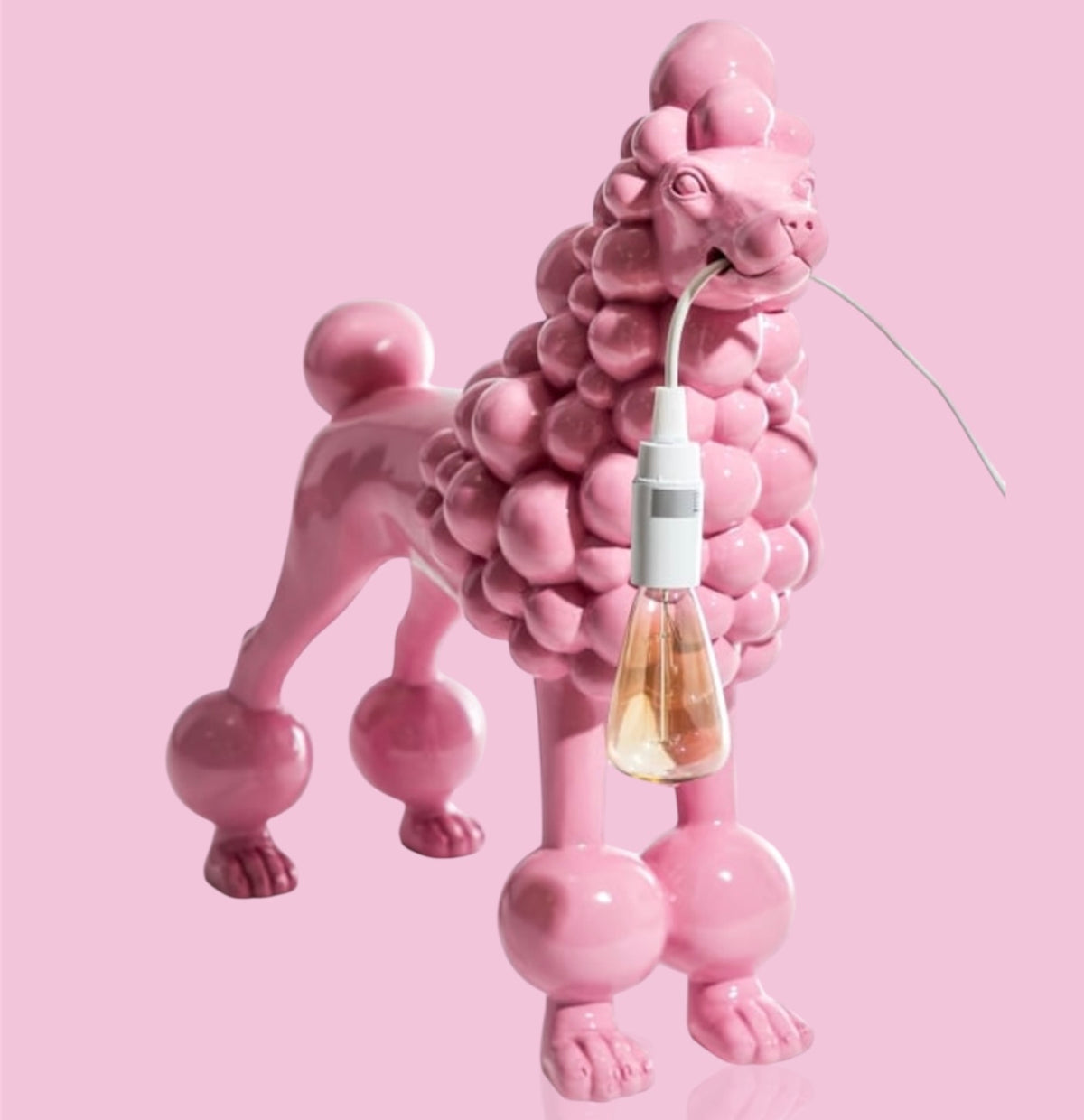 Standing Pink Poodle Lamp - Eye-Catching Resin Lamp | Sign of the times Stoke
