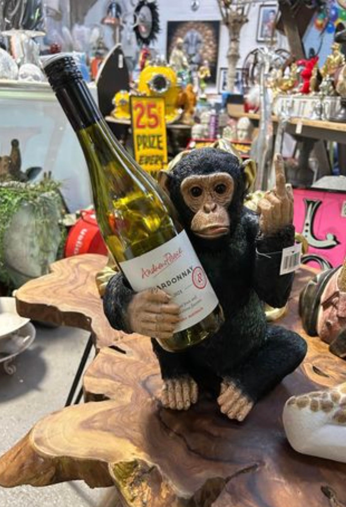Up Yours Monkey Wine Holder - Cheeky Resin Wine Bottle Holder | Sign of the times Stoke