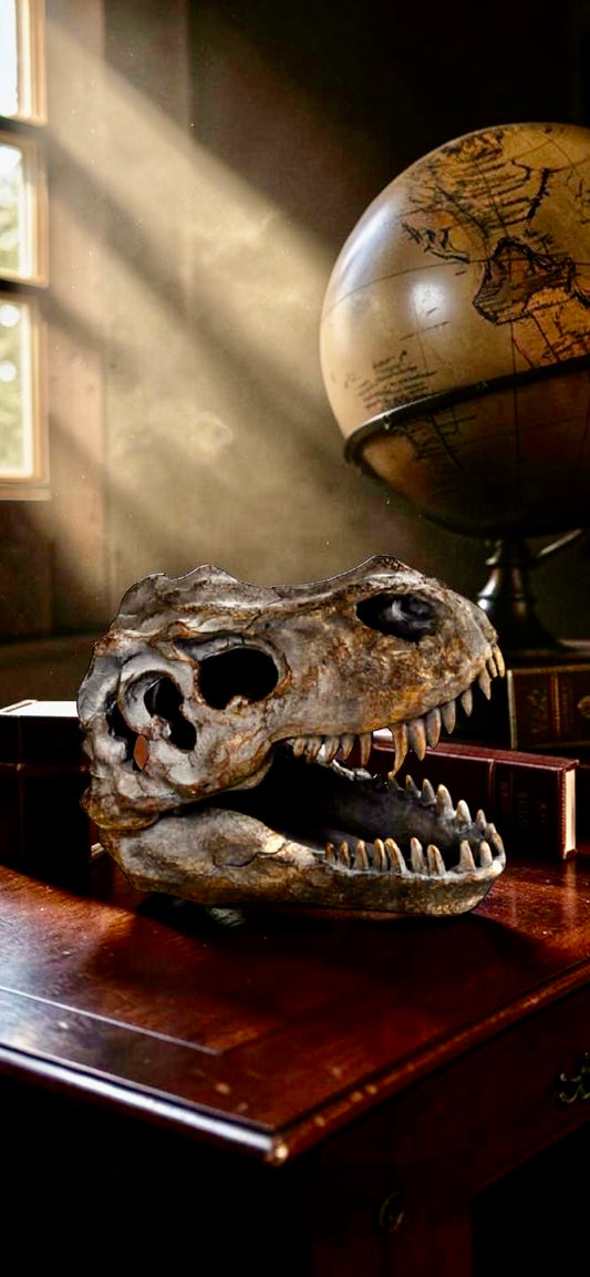 T Rex Skull Table Decor - Impressive Resin Dinosaur Skull Sculpture | Sign of the times Stoke