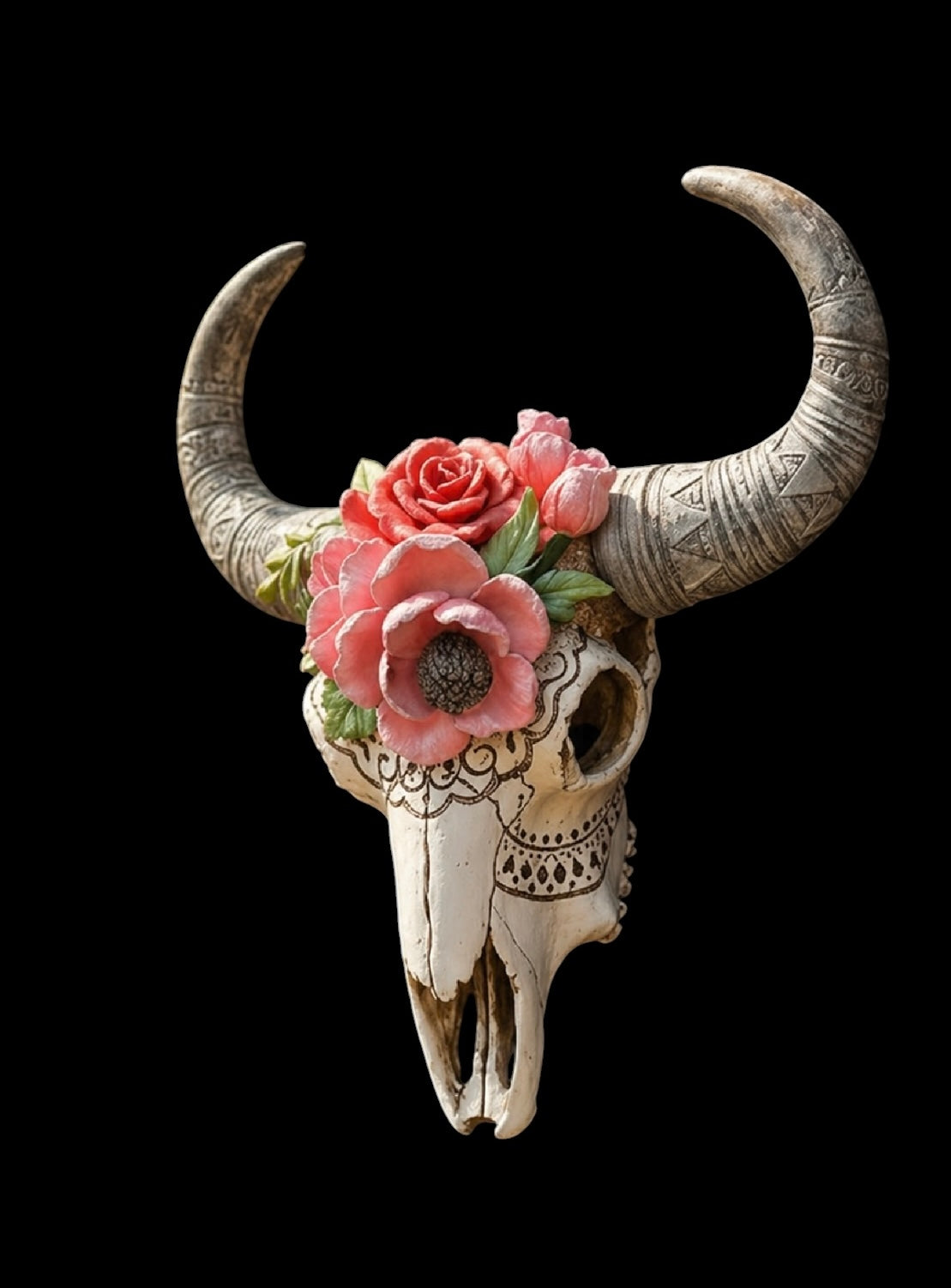 Ram Skull with Flowers – Hand-Painted Statement Wall Décor | Sign of the times Stoke