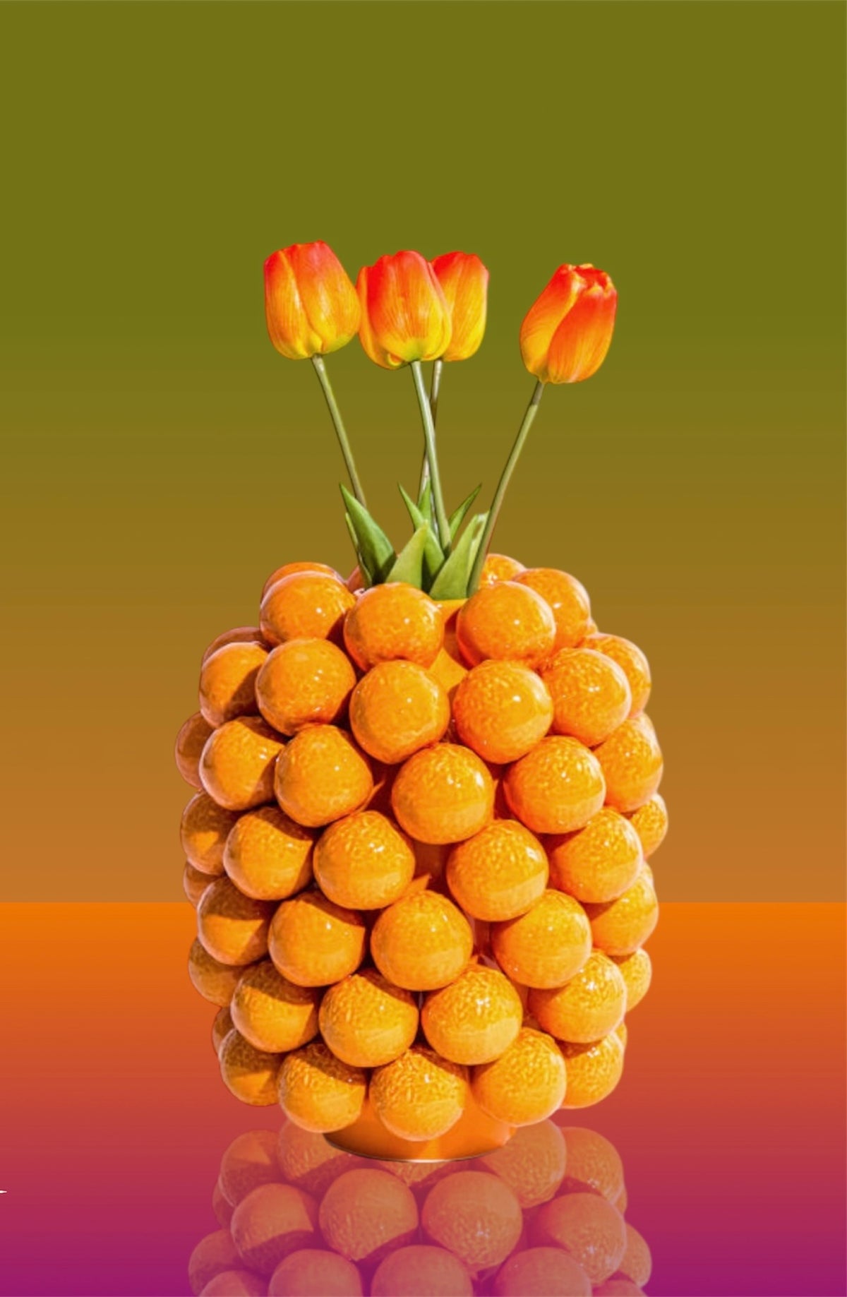 Ceramic Orange Vase – Unique Decorative Fruit-Inspired Vase | Sign of the times Stoke