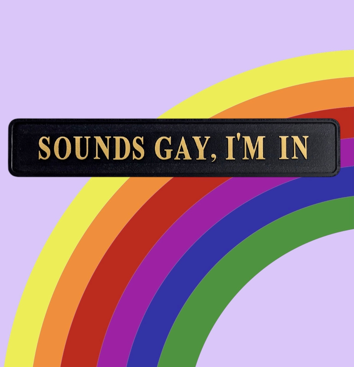 Sounds Gay, I'm In" Sign - Black and Gold MDF Wall Art | Sign of the times Stoke