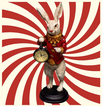 The White Standing Clock Figure with Red Jacket | Sign of the times Stoke