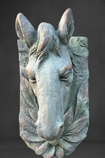 Wall-Mounted Stone-Look Horse Head - Elegant Horse Sculpture for Home Décor | Sign of the times Stoke