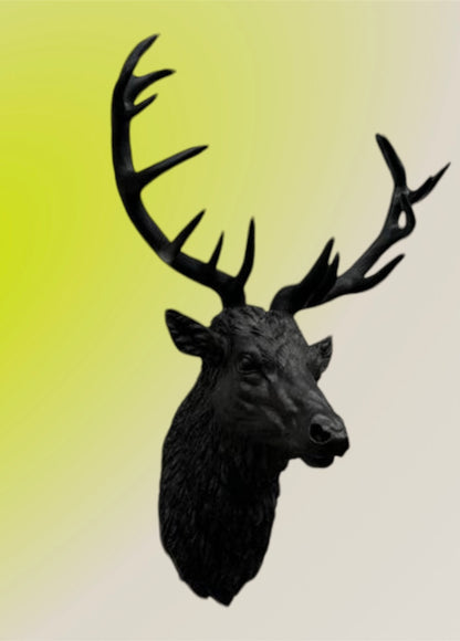 Black Stag Head Wall Mount – Resin Sculpture for Bold Decor | Sign of the times Stoke