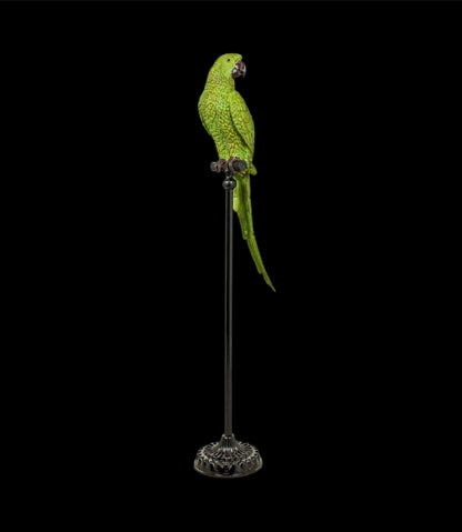Extra Large Green Parrot on Floor-Standing Perch – Vibrant Tropical Bird Decor | Sign of the times Stoke