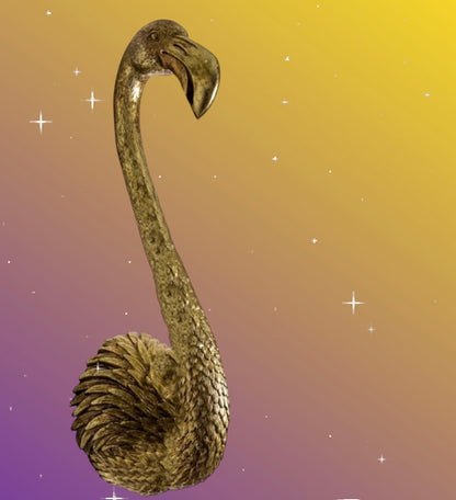 Gold Flamingo Wall Head – Elegant Animal Wall Decor | Sign of the times Stoke