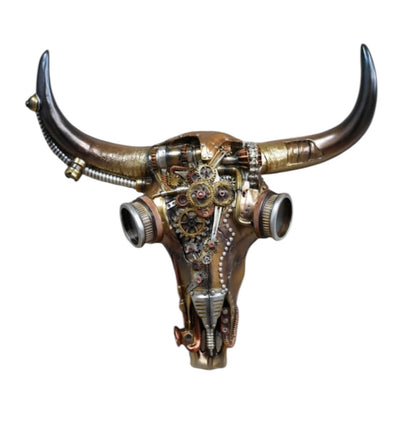 Steampunk Skull Ornament | Gothic Industrial Decor with Mechanical Detail | Sign of the times Stoke