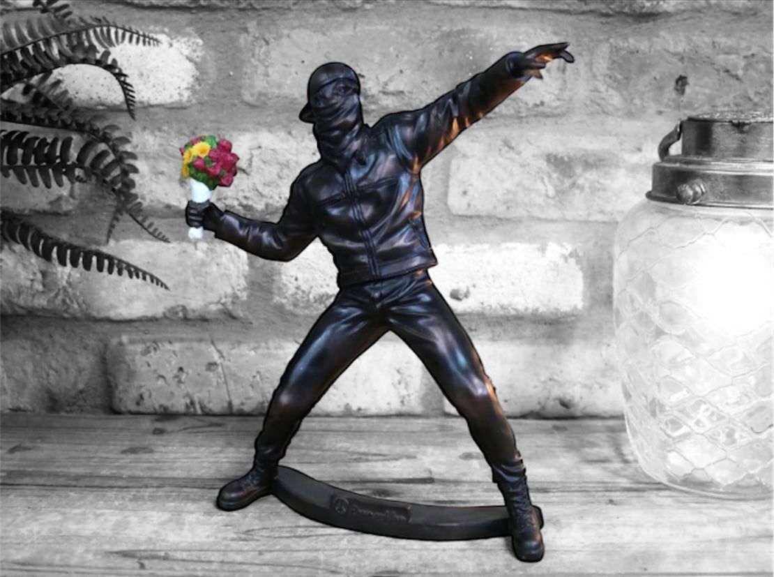Banksy Inspired Mini Sculpture – Artistic Statement Piece | Sign of the times Stoke