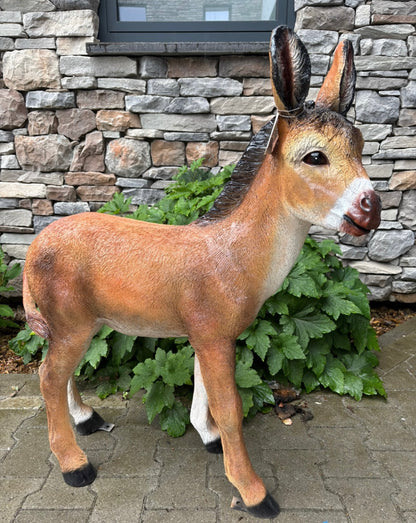Large Brown Donkey Figure – 96cm Tall Decorative Animal Sculpture | Sign of the times Stoke