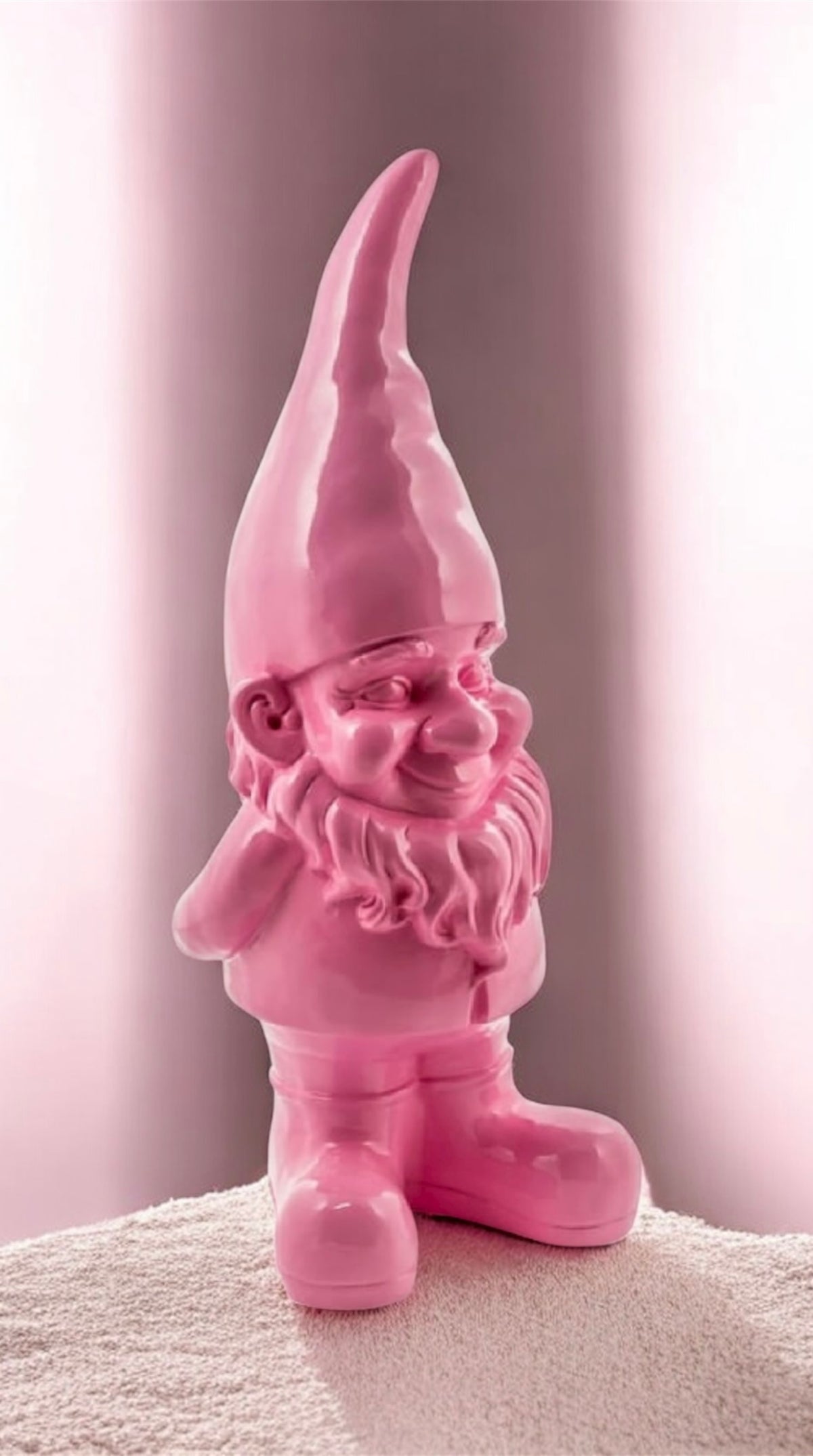 Large Bright Pink Standing Gnome Figure – Fun & Vibrant Garden or Home Decor | Sign of the times Stoke