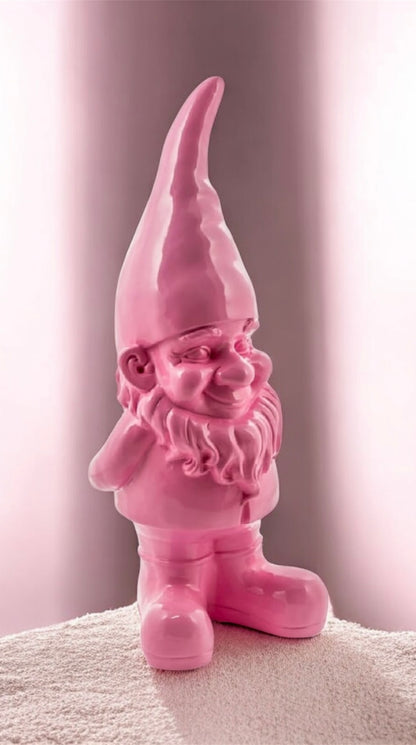 Large Bright Pink Standing Gnome Figure – Fun & Vibrant Garden or Home Decor | Sign of the times Stoke