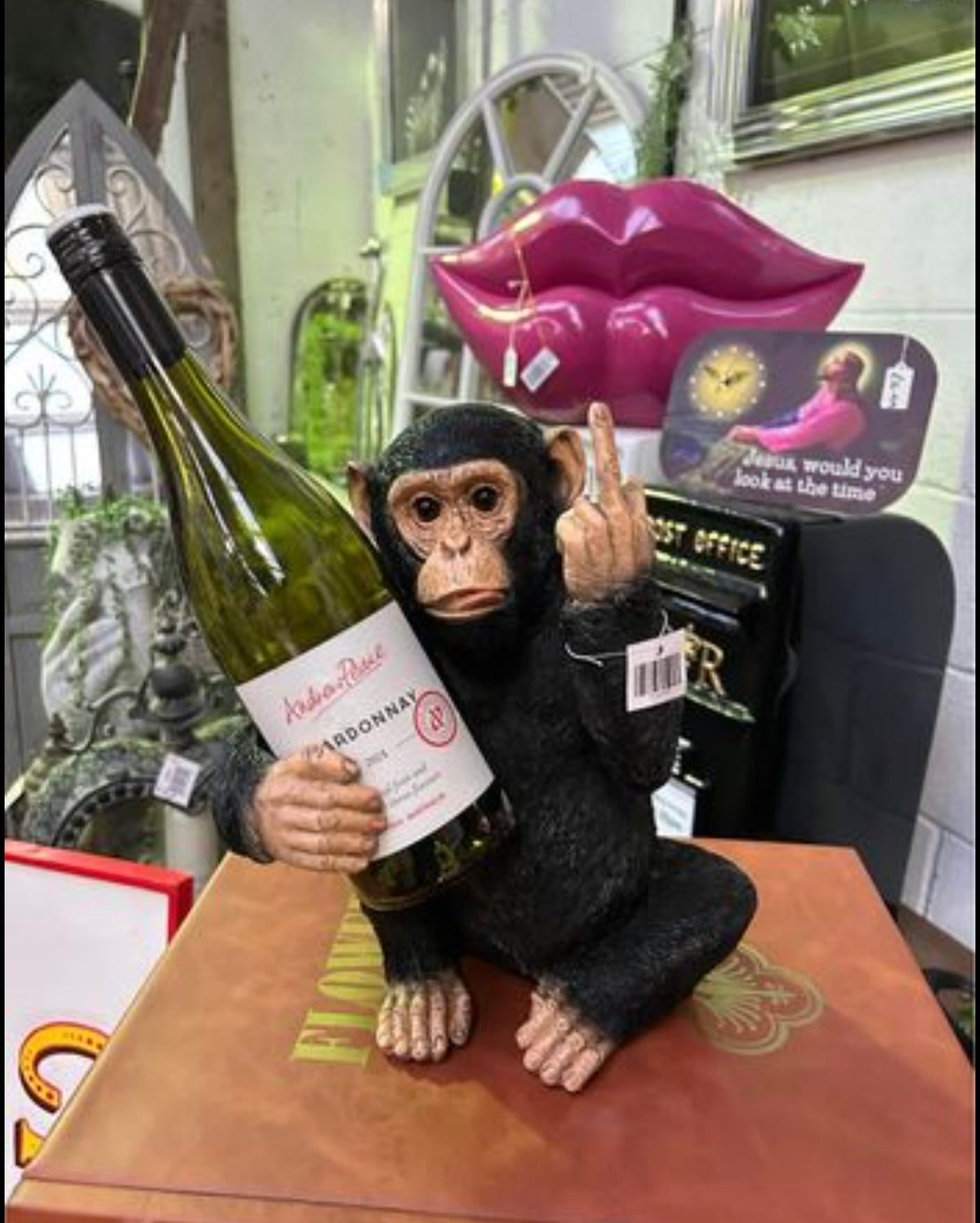 Up Yours Monkey Wine Holder - Cheeky Resin Wine Bottle Holder | Sign of the times Stoke