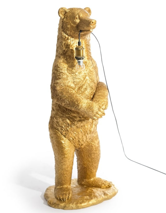 Antique Gold Standing Bear Floor Lamp – Unique Statement Lighting for Your Home | Sign of the times Stoke