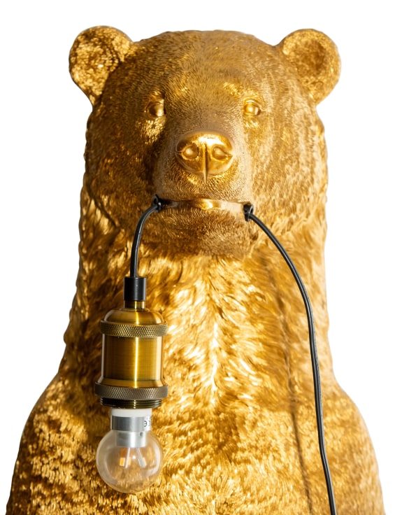 Antique Gold Standing Bear Floor Lamp – Unique Statement Lighting for Your Home | Sign of the times Stoke