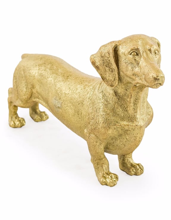 Gold Dachshund Figure – Stylish Dog Ornament | Sign of the times Stoke