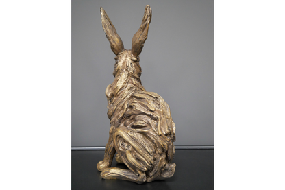 Gold Hare Ornament - Elegant Resin Hare with Twisted Willow Effect | Sign of the times Stoke