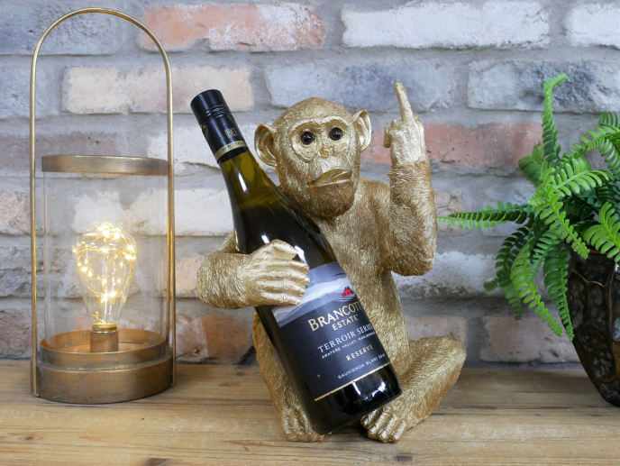 Up Yours Monkey Gold Wine Holder – Quirky & Bold Bottle Display | Sign of the times Stoke