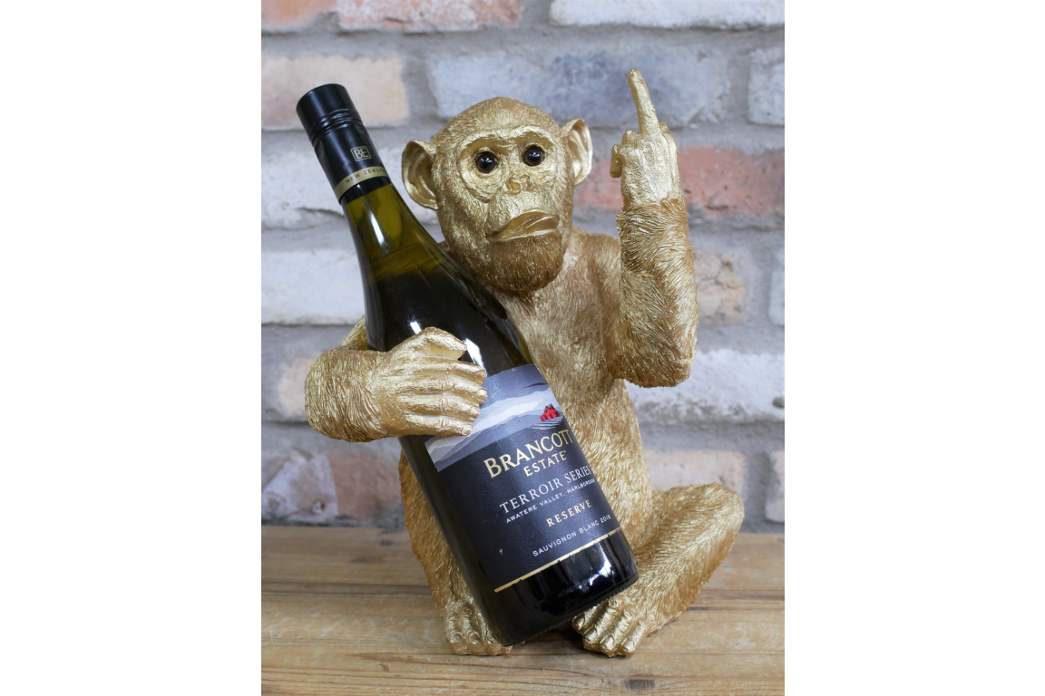 Up Yours Monkey Gold Wine Holder – Quirky & Bold Bottle Display | Sign of the times Stoke