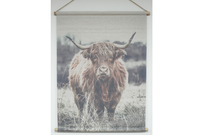 Highland Cow Canvas Wall Art - Rustic Farmhouse Hanging Décor | Sign of the times Stoke