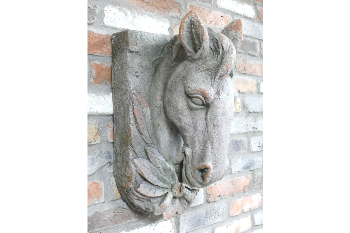 Wall-Mounted Stone-Look Horse Head - Elegant Horse Sculpture for Home Décor | Sign of the times Stoke