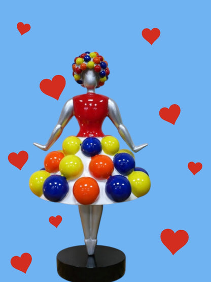 Ballerina Pom-Coloured Figurine - Elegant Dance-Inspired Décor for Home or Office | Sign of the times Stoke