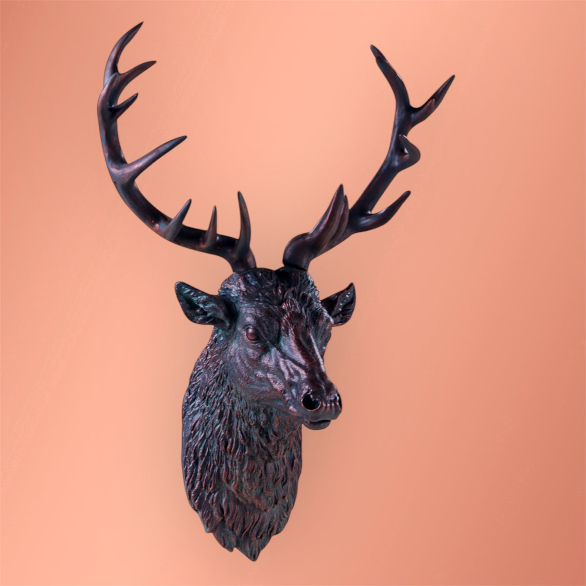 Bronze Stag Head Wall Sculpture - Elegant Resin Decor | Sign of the times Stoke