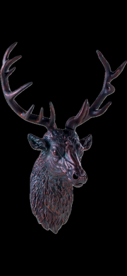 Bronze Stag Head Wall Sculpture - Elegant Resin Decor | Sign of the times Stoke