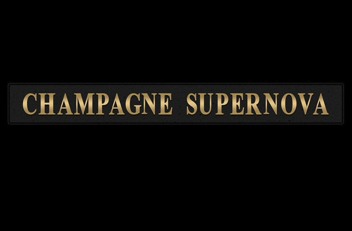 Champagne Supernova Sign - Elegant Black and Gold Wall Decor | Sign of the times Stoke