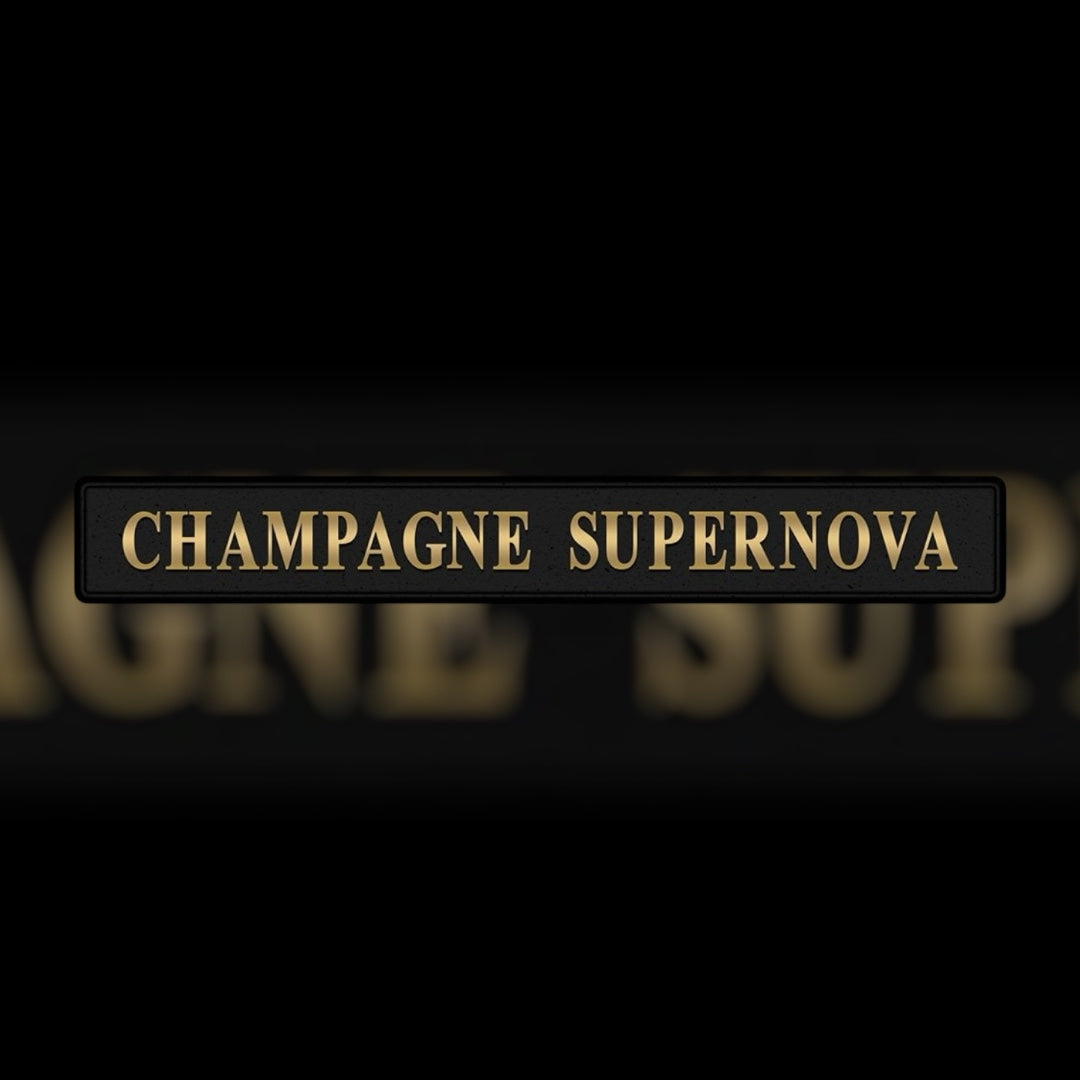 Champagne Supernova Sign - Elegant Black and Gold Wall Decor | Sign of the times Stoke