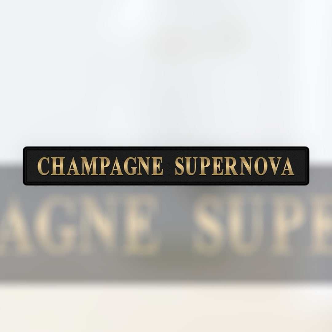 Champagne Supernova Sign - Elegant Black and Gold Wall Decor | Sign of the times Stoke