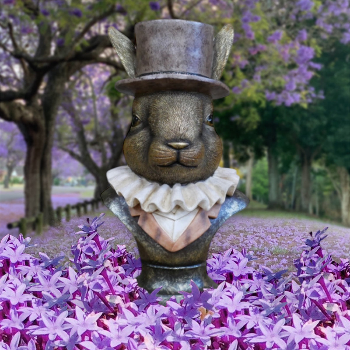 Charming Rabbit Bust with Top Hat – Detailed Resin Sculpture | Sign of the times Stoke
