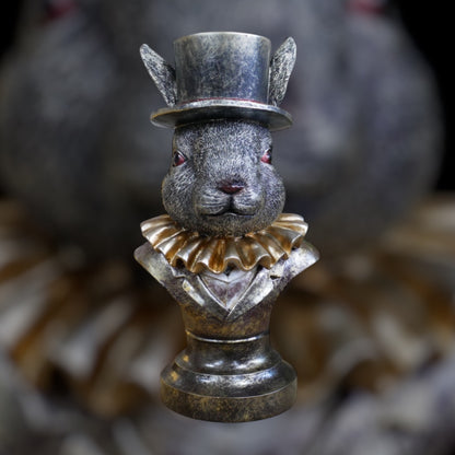 Charming Rabbit Bust with Top Hat – Detailed Resin Sculpture | Sign of the times Stoke