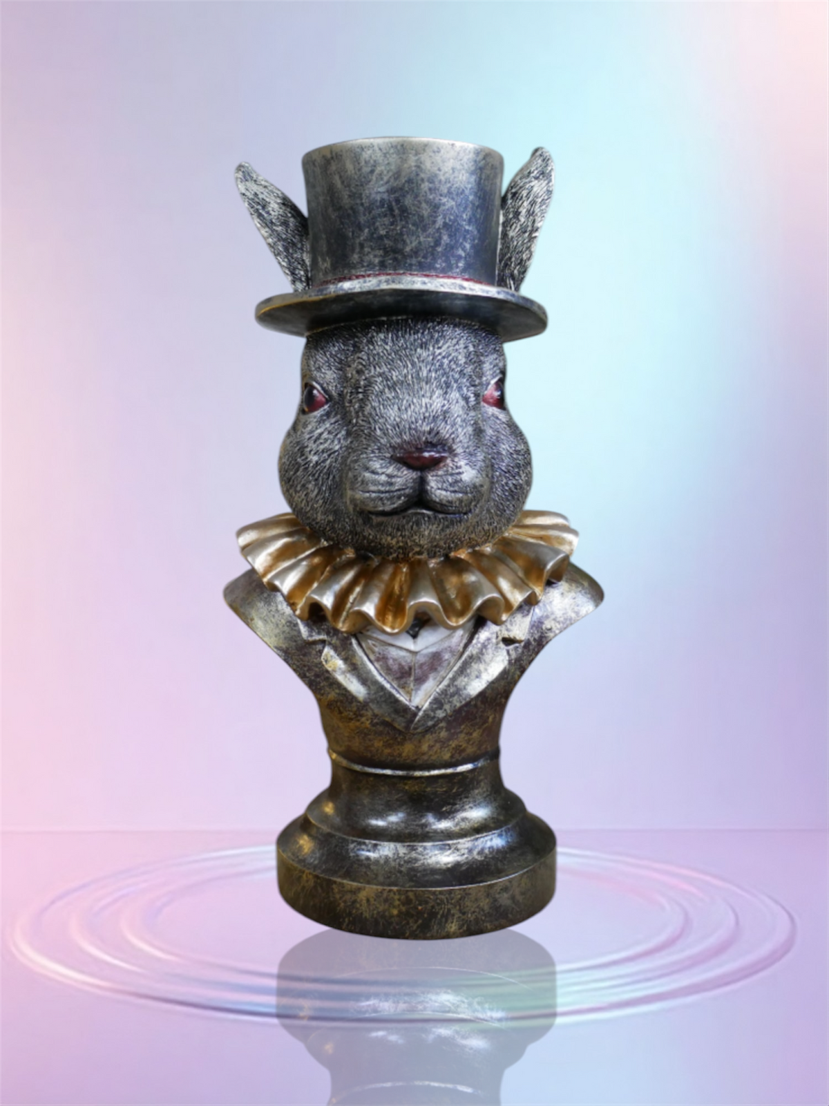 Charming Rabbit Bust with Top Hat – Detailed Resin Sculpture | Sign of the times Stoke