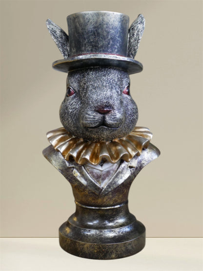 Charming Rabbit Bust with Top Hat – Detailed Resin Sculpture | Sign of the times Stoke