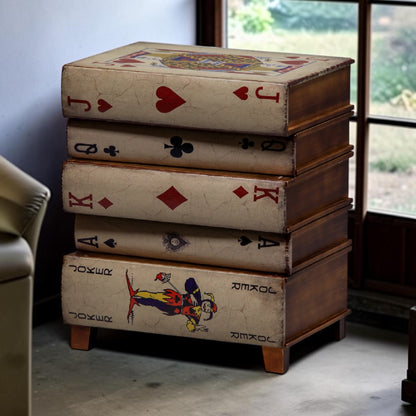 Antiqued Stacked Playing Cards Chest of Drawers - Unique Vintage-Style Storage | Sign of the times Stoke