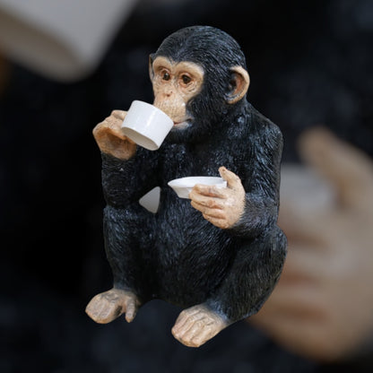 Cup of Tea Monkey - Adorable Resin Monkey Figurine | Sign of the times Stoke