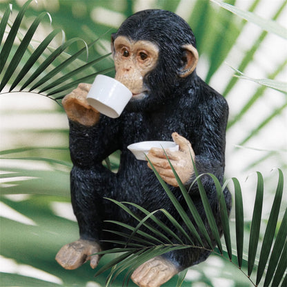 Cup of Tea Monkey - Adorable Resin Monkey Figurine | Sign of the times Stoke